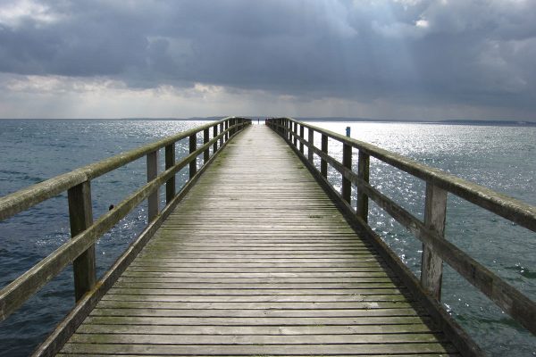 Seebrücke von Sassnitz auf der Insel Rügen.